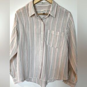 Universal Thread Multicolor Striped Button Down Shirt Classic Fit Medium